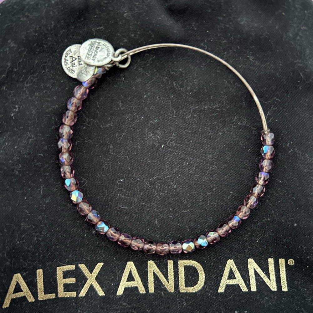 Alex and Ani Purple Beaded Bracelet Minimalist Design